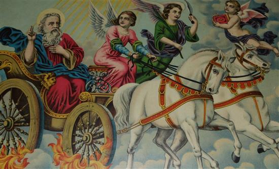 Victorian large framed religious scrap screen